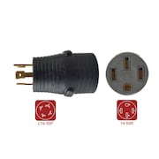 SUPERIOR ELECTRIC 30 Amp Male NEMA L14-30P to 50 Amp Female NEMA 14-50R Adapter Plug for RV RVA1592